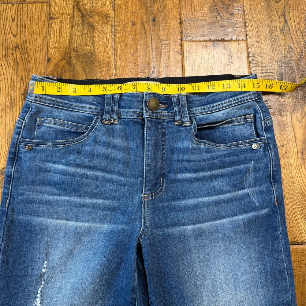 Democracy Ab Technology Jeans Womens Size 8 Flare Distressed Frayed Hem Stretch - Picture 3 of 7